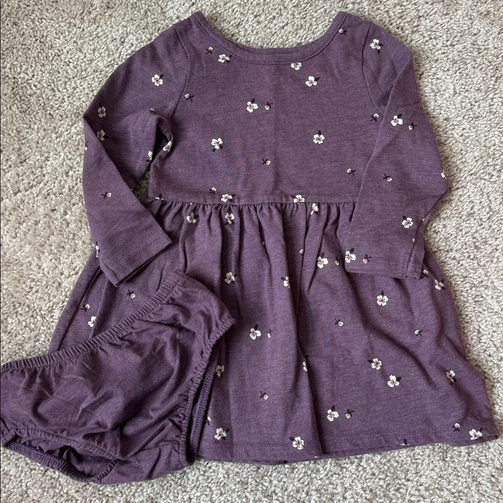 Cat and Jack set of 3 long sleeve dresses with diaper covers, size 18 months - Picture 3 of 5